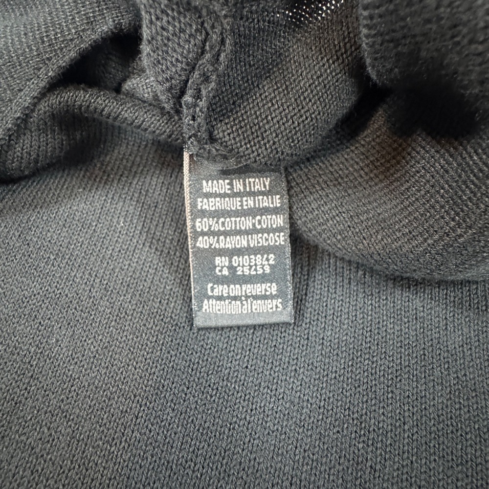 Toscano Long Sleeve Knit Polo Sweater Made in Italy Men's XLT‎ Black Luxury - Picture 4 of 8